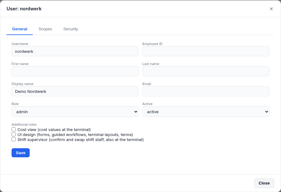 Additional roles in user management