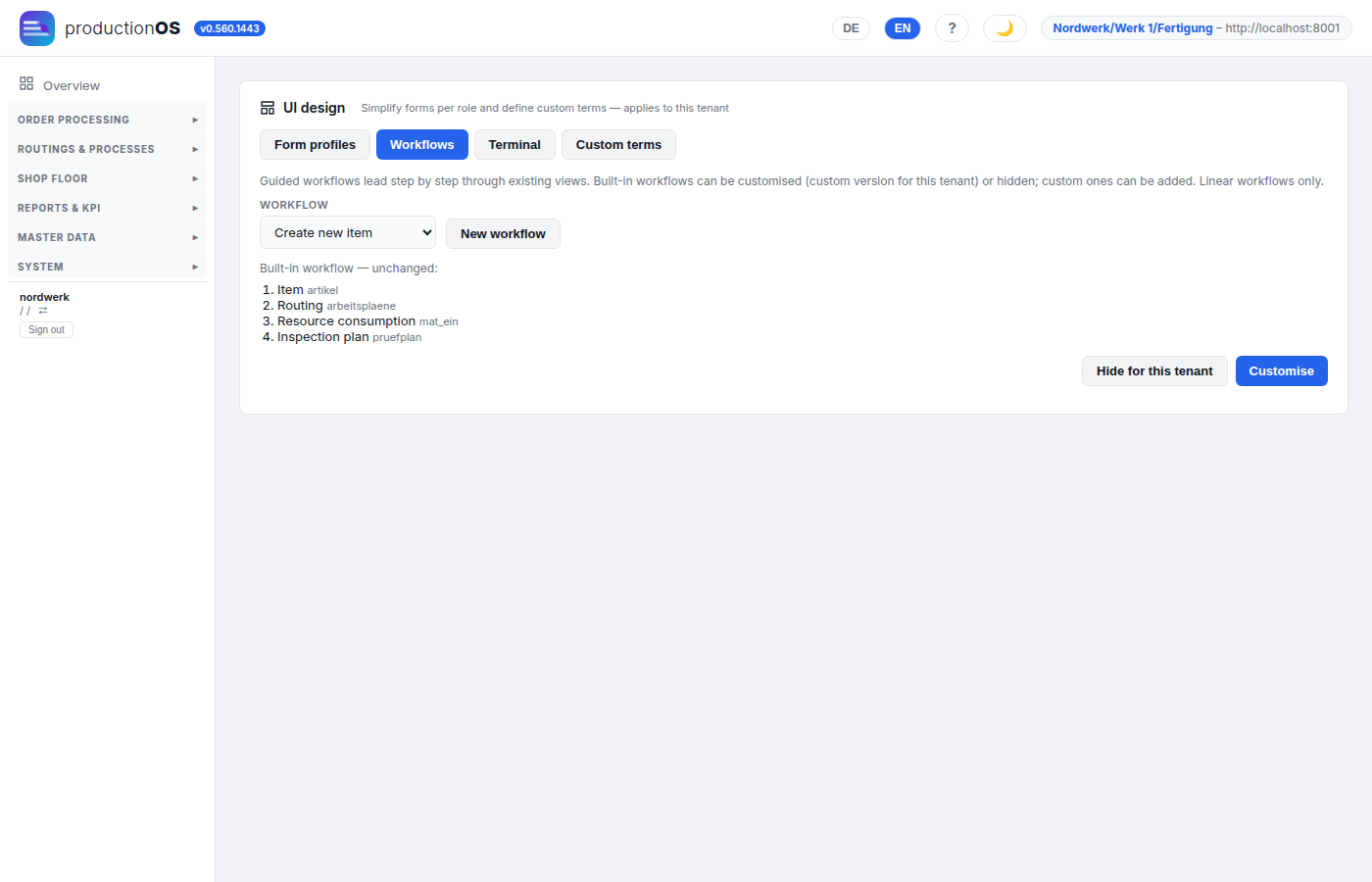 Built-in workflows
