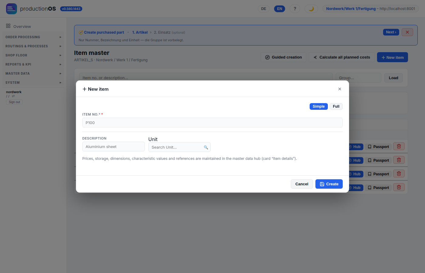 Workflow: first step