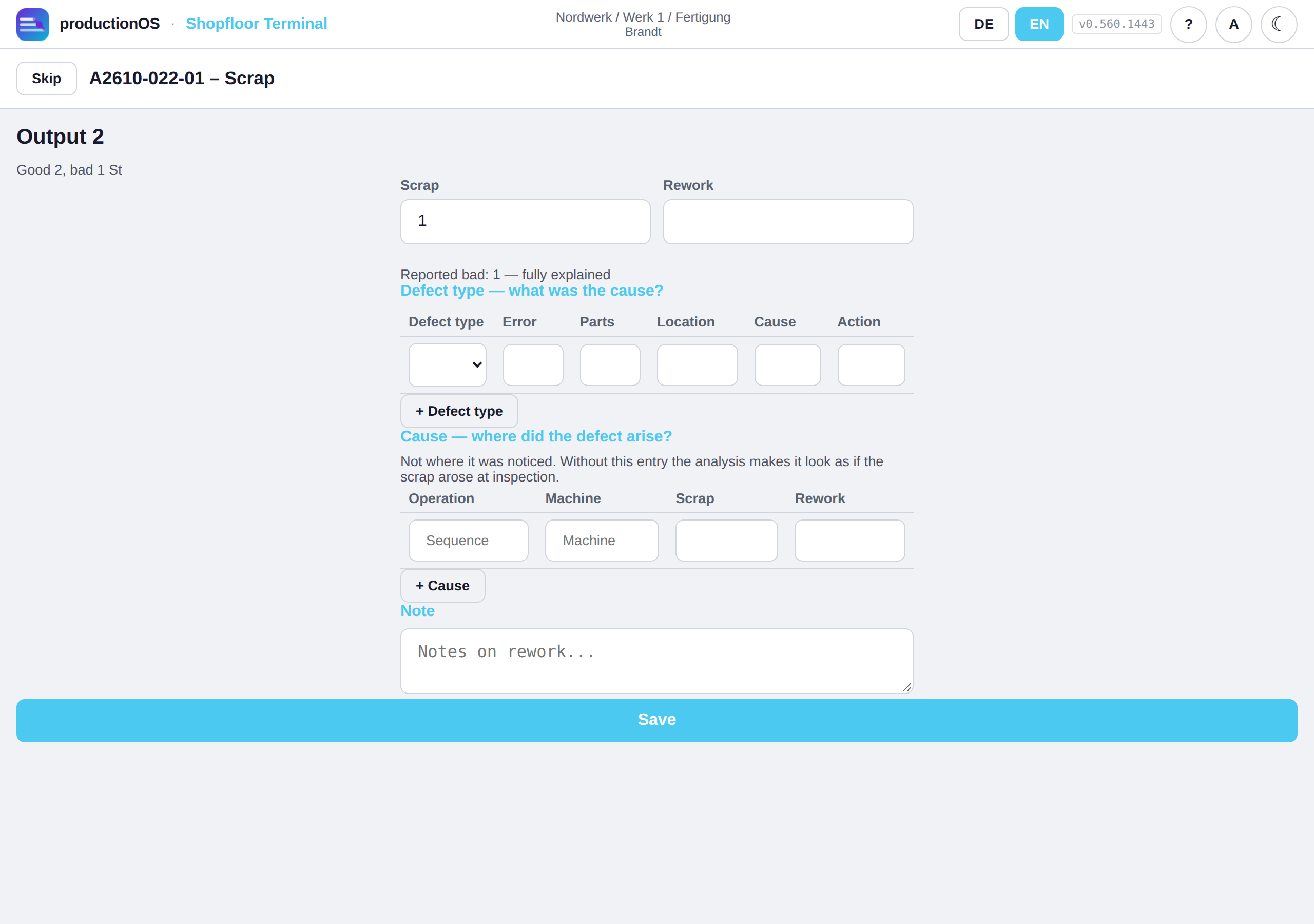 Dispositioning scrap